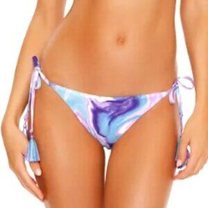 BECCA® by Rebecca Virtue Blue Agate Reversible Side Tie Bikini Bottom- Size XS